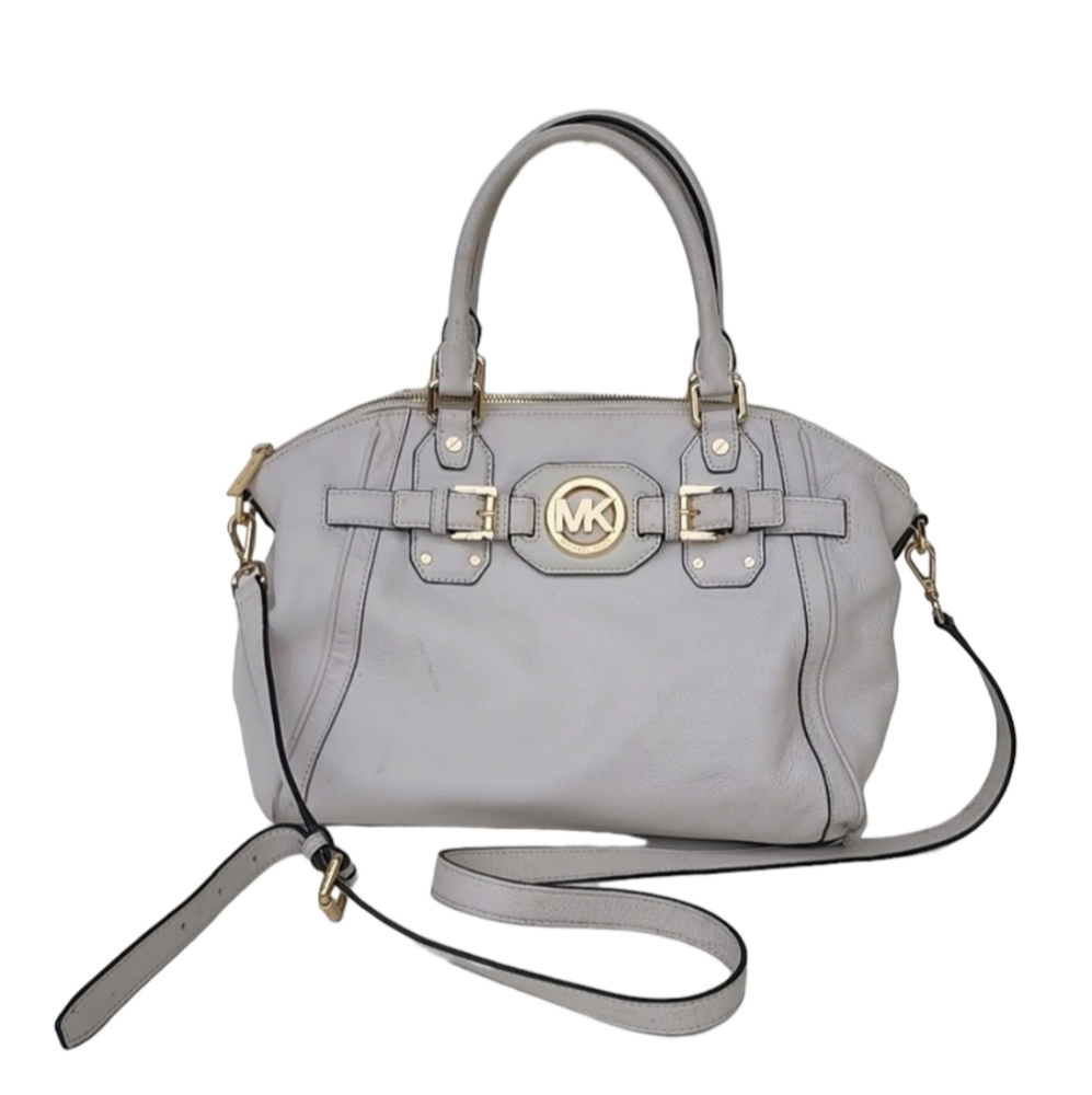 Michael Kors‎ Satchel Crossbody Bag Pebbled Ivory Leather Light Cream - Picture 2 of 15